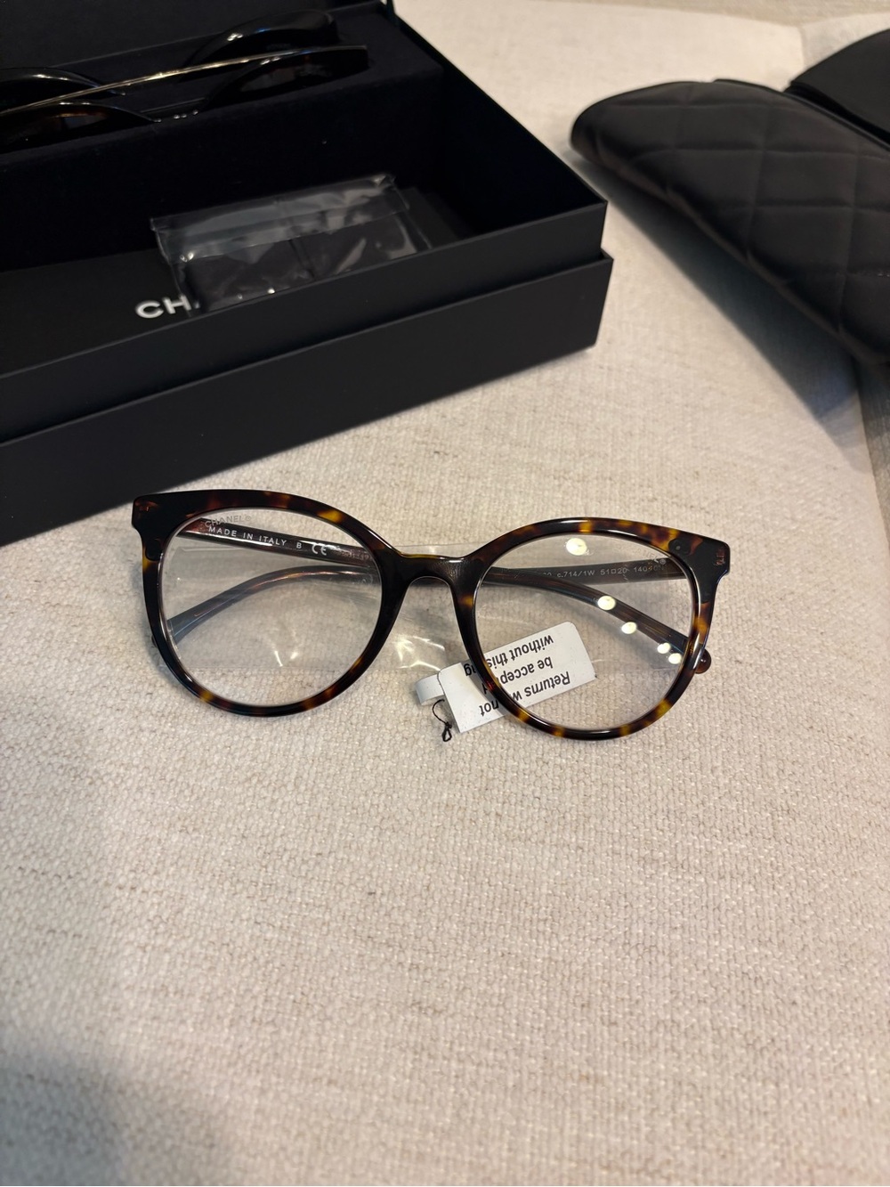 NWT CHANEL Optical Glasses w/ Interchangeable Sunglasses
Tortoise Black $700